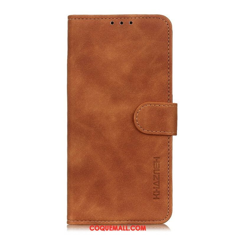 Housse Oppo A16 / A16s Mate Effet Cuir Vintage KHAZNEH