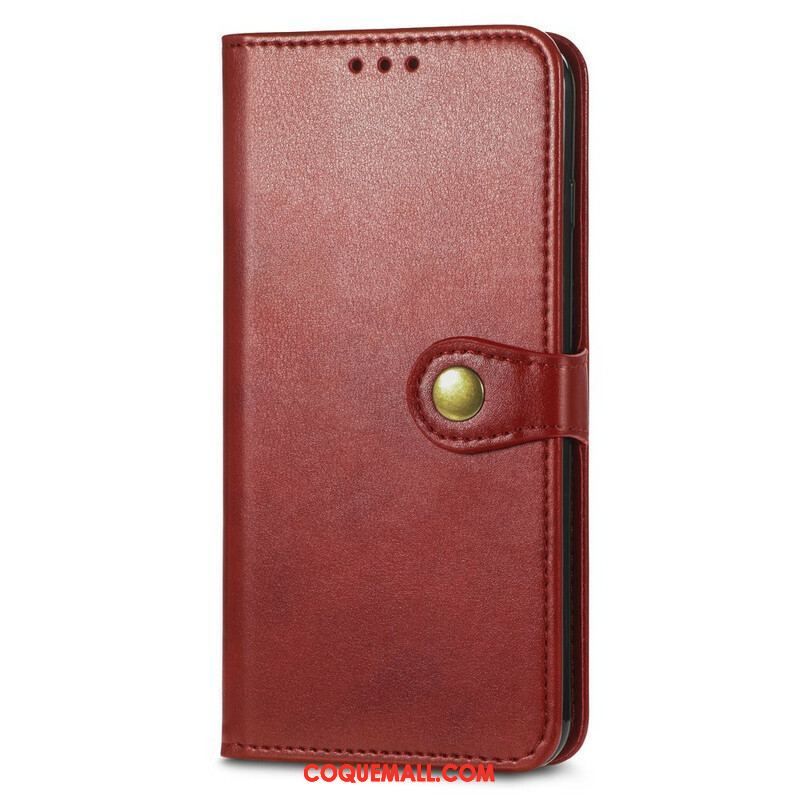 Housse Oppo A16 / A16s Simili Cuir et Fermoir Vintage