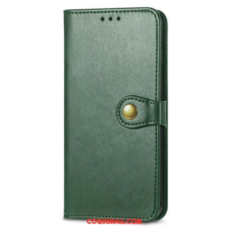 Housse Oppo A16 / A16s Simili Cuir et Fermoir Vintage