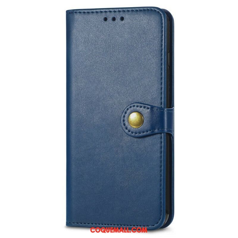 Housse Oppo A16 / A16s Simili Cuir et Fermoir Vintage