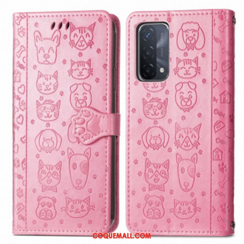 Housse Oppo A54 5G / A74 5G Animaux Animés