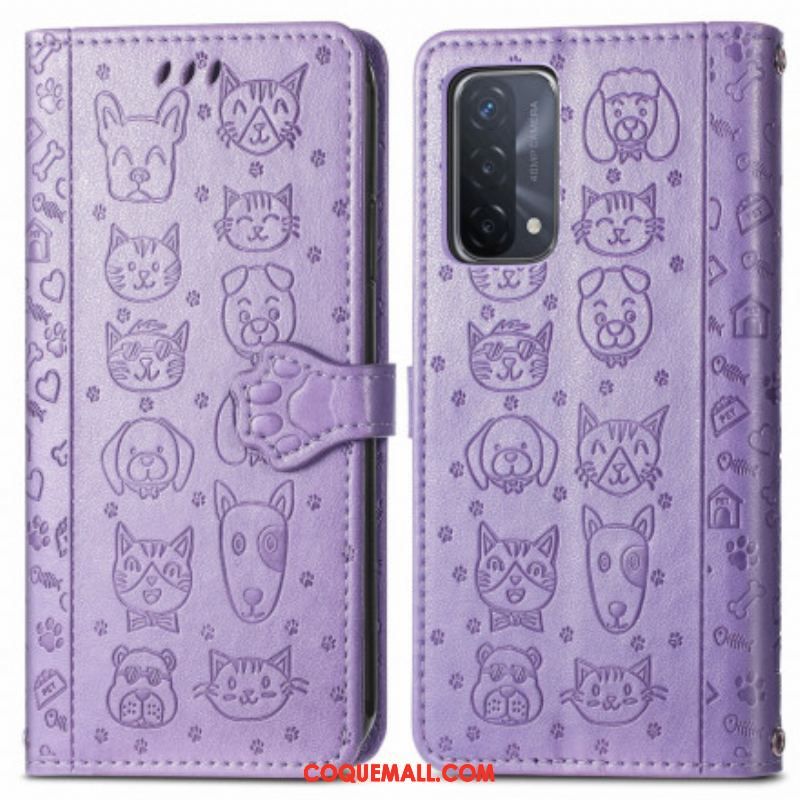 Housse Oppo A54 5G / A74 5G Animaux Animés