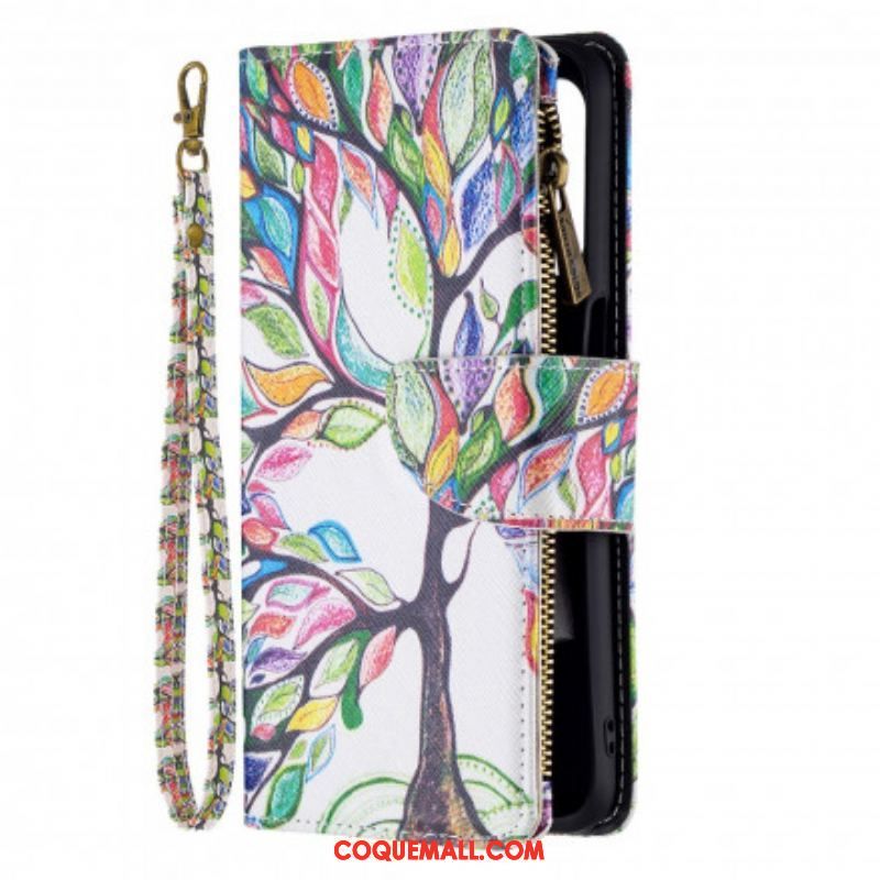 Housse Oppo A54 5G / A74 5G Poche Zippée Arbre