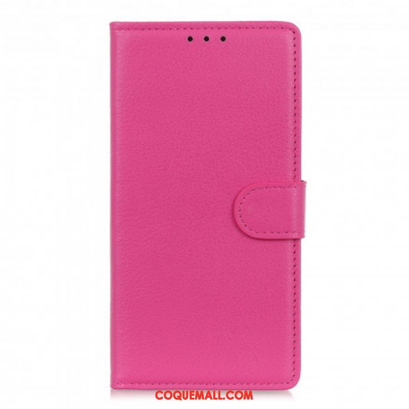 Housse Oppo A54 5G / A74 5G Simili Cuir Litchi