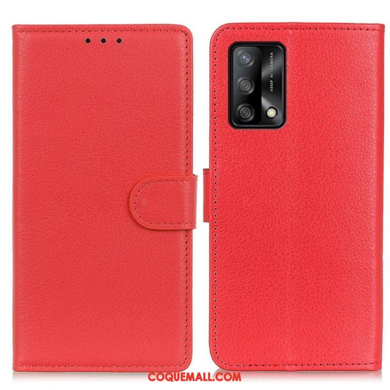 Housse Oppo A74 4G Traditionnellement Litchi