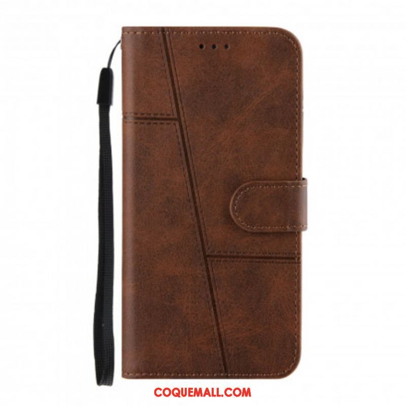 Housse Oppo A94 5G Effet Cuir Géo à Lanière