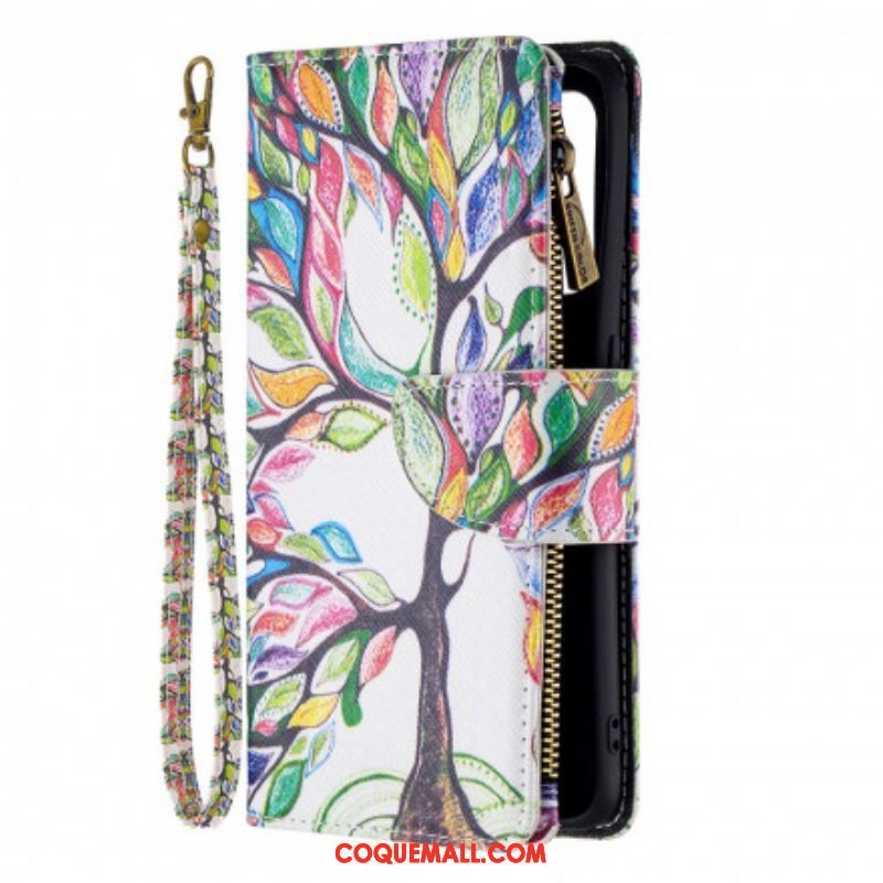 Housse Oppo A94 5G Poche Zippée Arbre