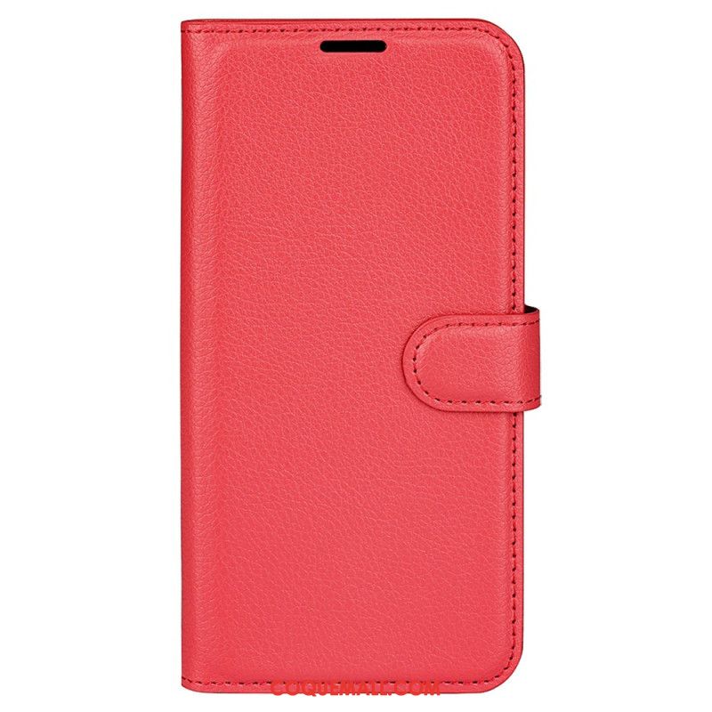 Housse Oppo A98 5G Simili Cuir Litchi Classique