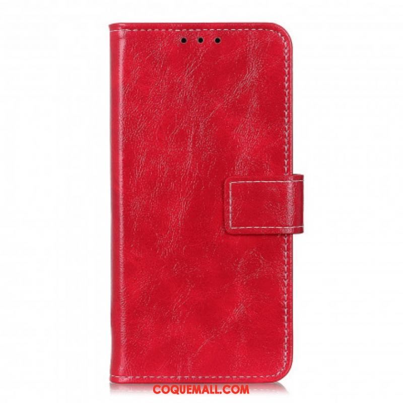 Housse Oppo Find X3 Neo Effet Cuir Coutures Apparentes