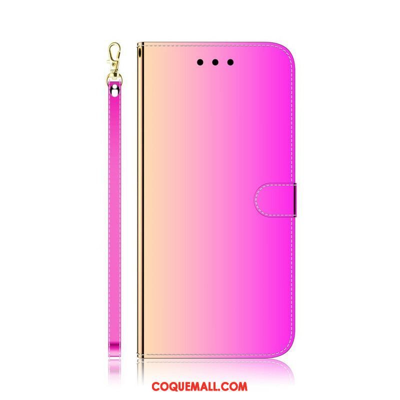 Housse Oppo Find X3 Neo Simili Cuir Couverture MIroir