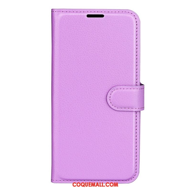 Housse Oppo Find X5 Lite Simili Cuir Litchi Classique