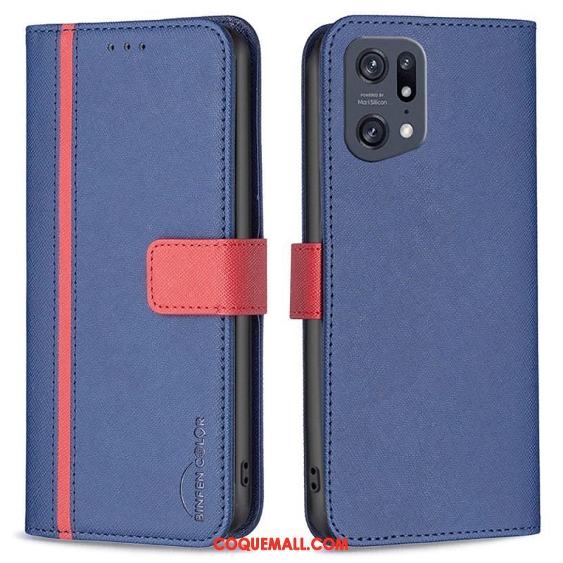 Housse Oppo Find X5 Pro Simili Cuir Tetxuré BINFEN COLOR