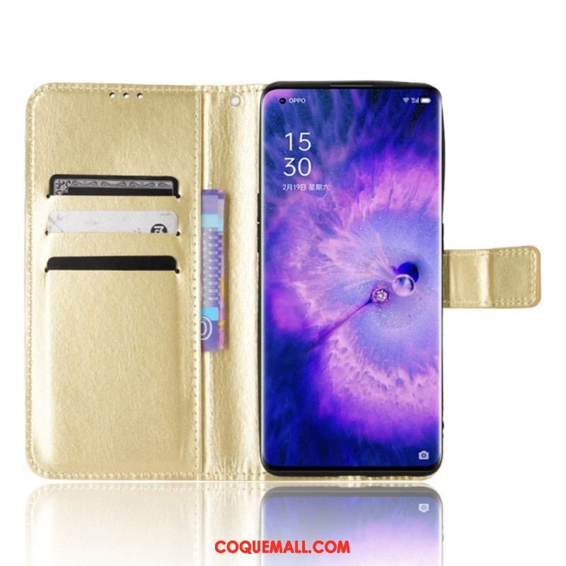 Housse Oppo Find X5 Simili Cuir Flashy