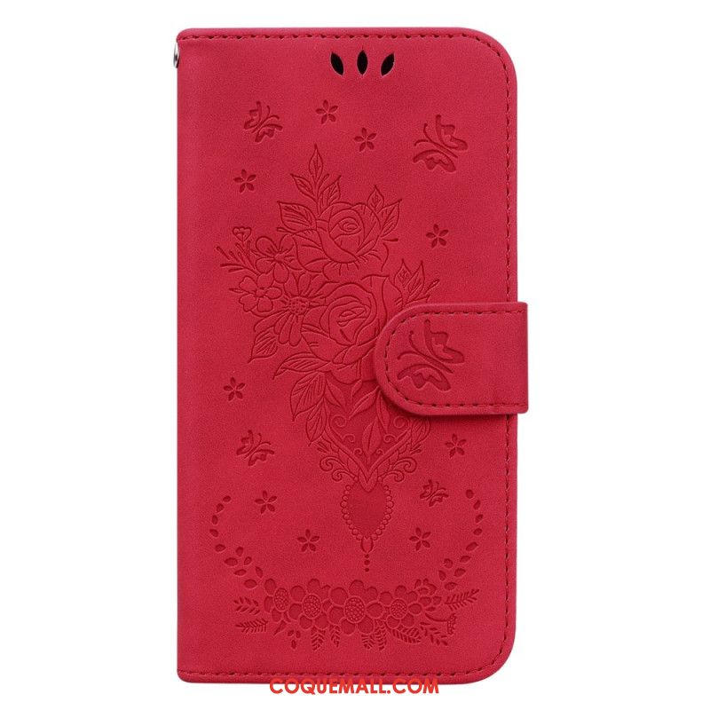 Housse Oppo Reno 11F 5G Roses à Lanière
