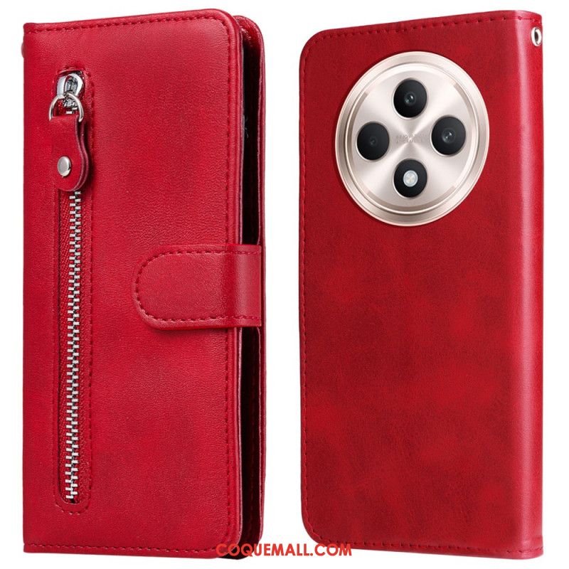 Housse Oppo Reno 12 F 5G Portefeuille à Fermeture Éclair