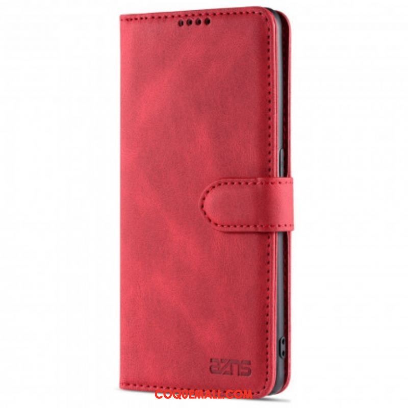 Housse Oppo Reno 6 5G AZNS Effet Cuir Couture