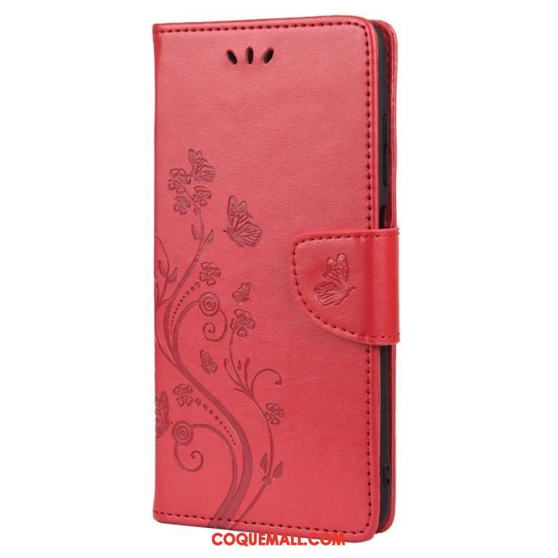 Housse Oppo Reno 6 5G Papillons et Fleurs