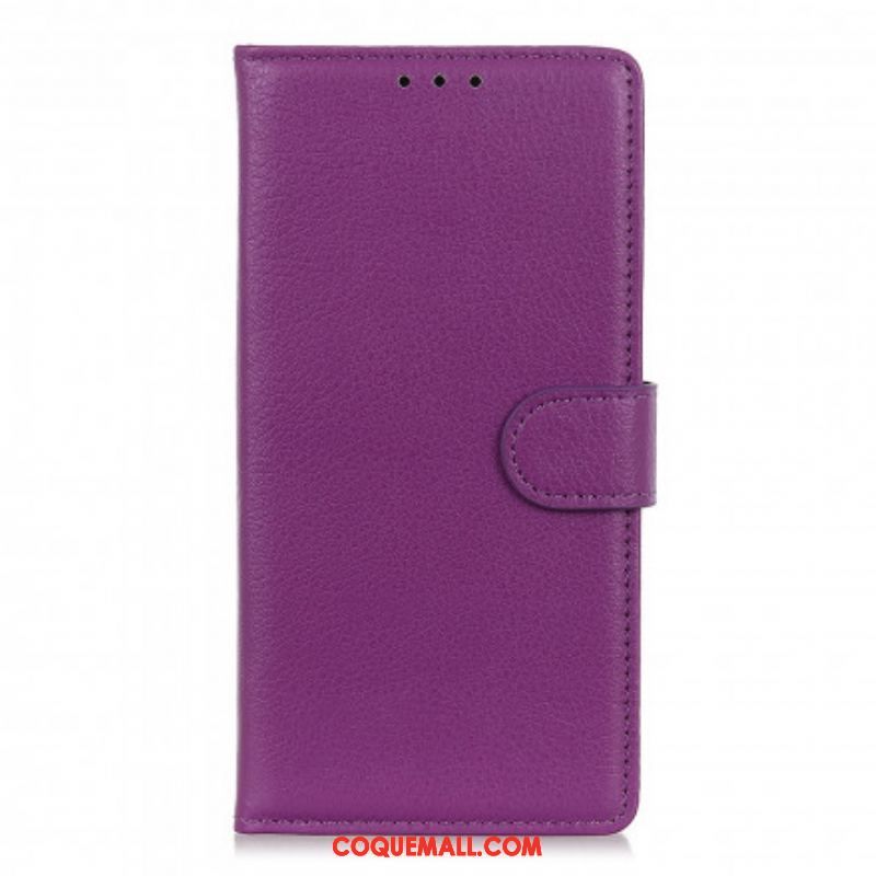 Housse Oppo Reno 6 5G Simili Cuir Litchi