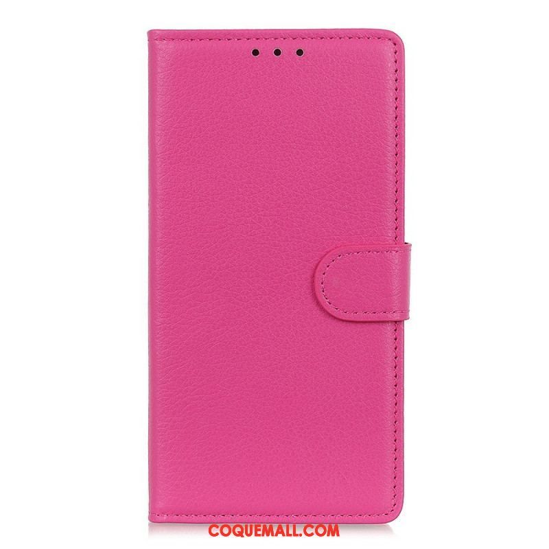 Housse Oppo Reno 6 Pro 5G Simili Cuir Litchi