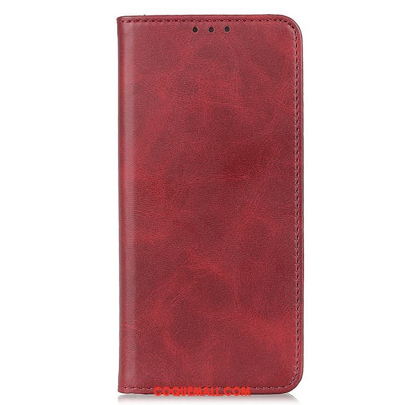 Housse Oppo Reno 7 Cuir Fendu Classique