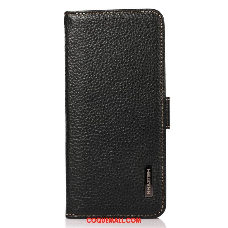 Housse Oppo Reno 7 Cuir Litchi KHAZNEH Protection RFID