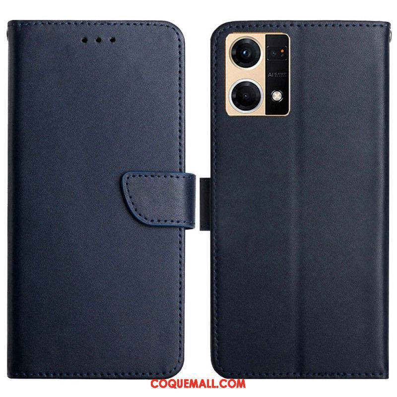 Housse Oppo Reno 7 Cuir Nappa Véritable