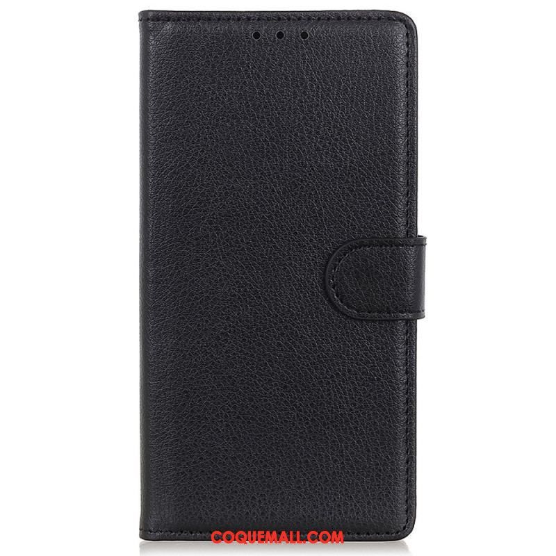 Housse Oppo Reno 7 Style Cuir Litchi Traditionnel