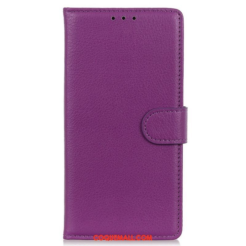 Housse Oppo Reno 7 Style Cuir Litchi Traditionnel