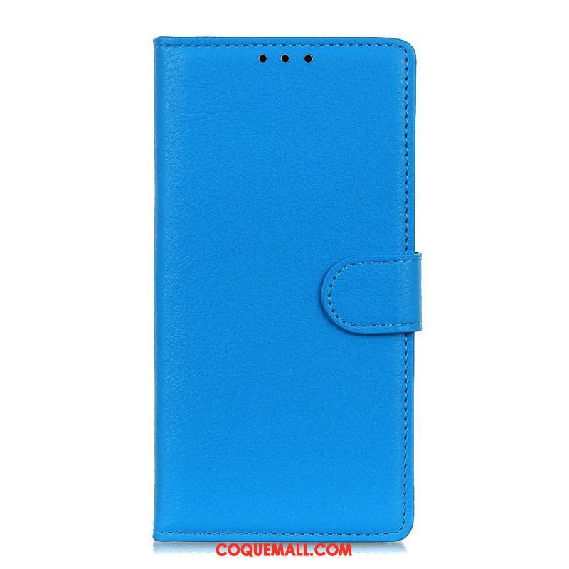 Housse Oppo Reno 8 Lite Style Cuir Litchi Traditionnel