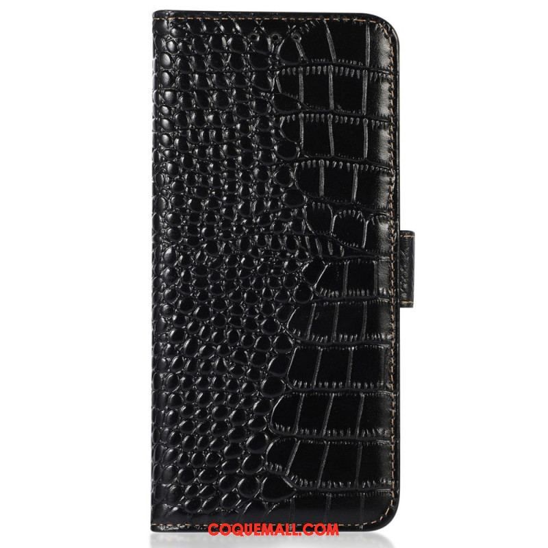 Housse Oppo Reno 8 Style Crocodile RFID