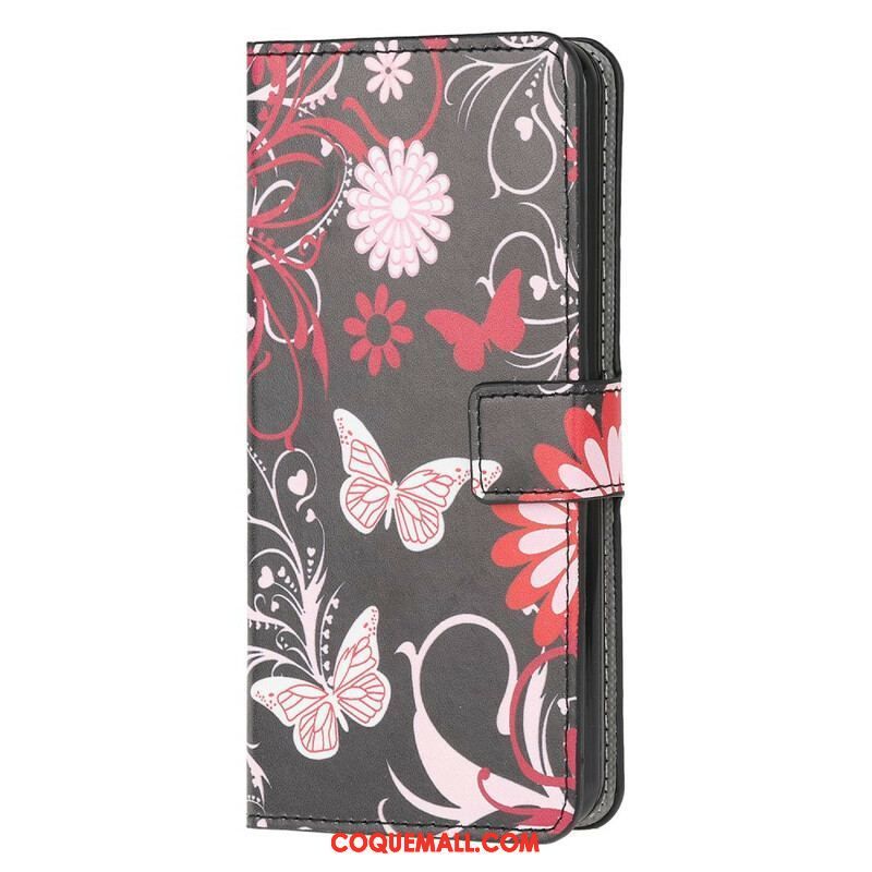 Housse Samsung Galaxy A12 / M12 Papillons et Fleurs