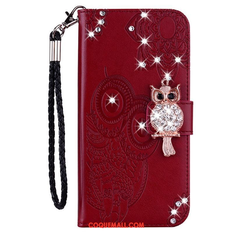 Housse Samsung Galaxy A13 5G / A04s Hibou Mandala et Breloque