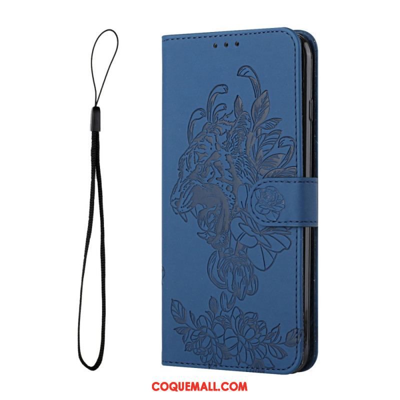 Housse Samsung Galaxy A13 5G / A04s Tigre Baroque à Lanière