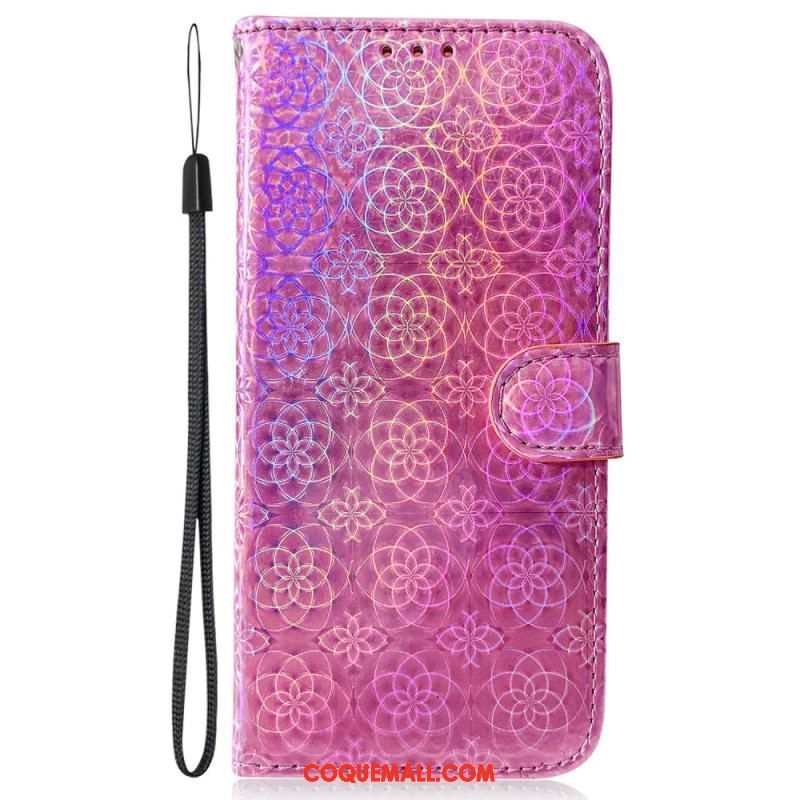 Housse Samsung Galaxy A13 Fleurs Psychédéliques à Lanière