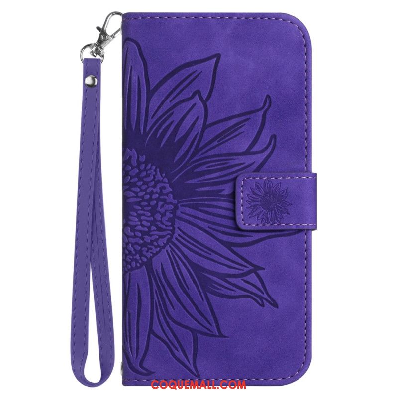 Housse Samsung Galaxy A15 Tournesol à Lanière