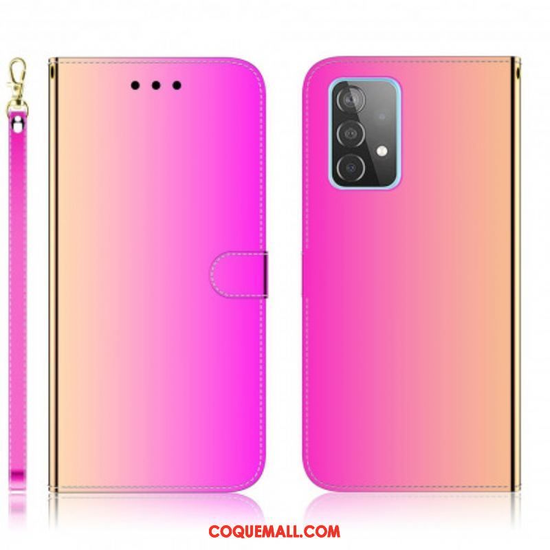 Housse Samsung Galaxy A52 4G / A52 5G / A52s 5G Simili Cuir Couverture Miroir