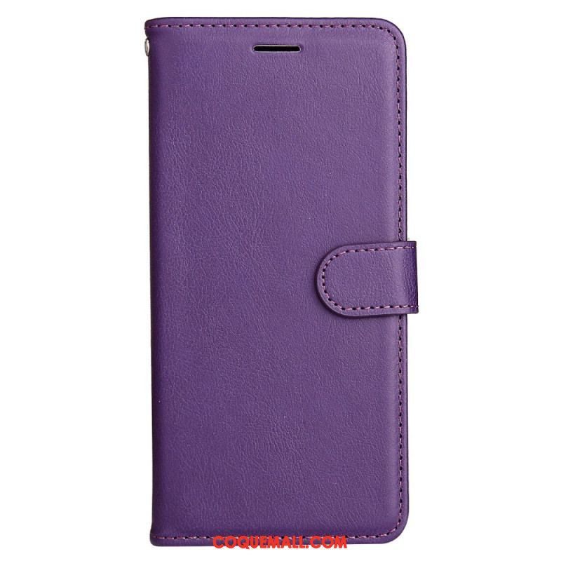 Housse Samsung Galaxy A53 5G Style Cuir Uni à Lanière