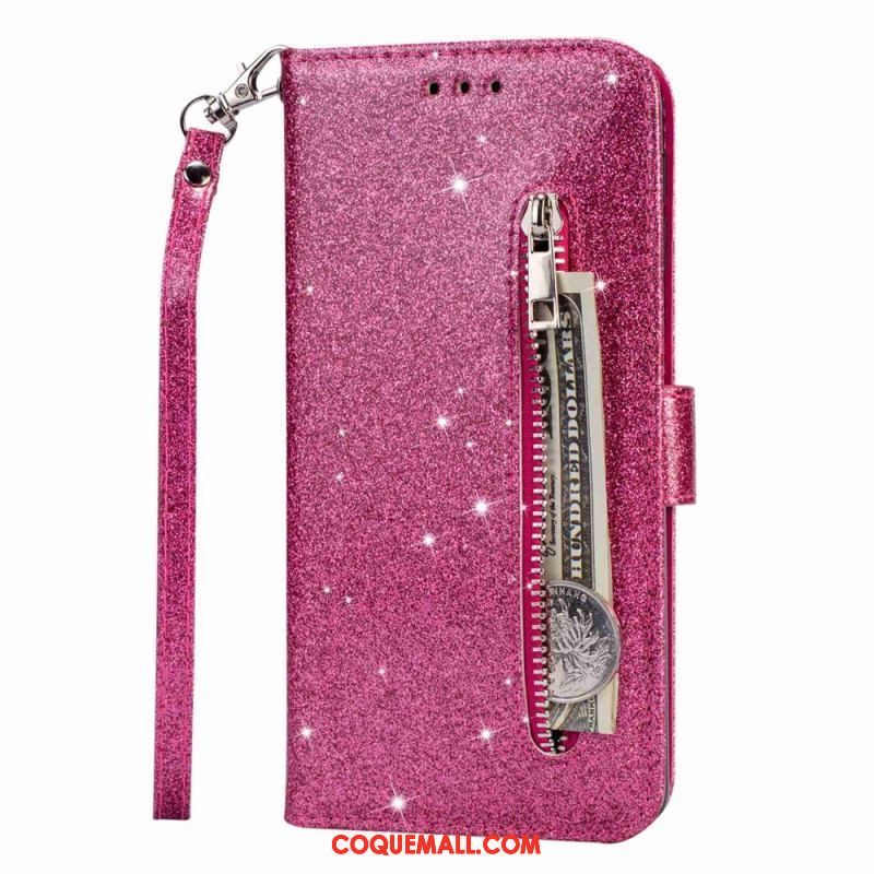 Housse Samsung Galaxy A54 5G Porte-Monnaie Paillettes