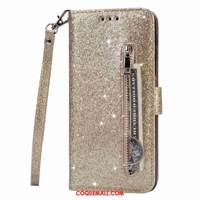 Housse Samsung Galaxy A54 5G Porte-Monnaie Paillettes