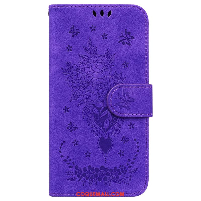 Housse Samsung Galaxy A55 5G Motif de Rose et Papillons