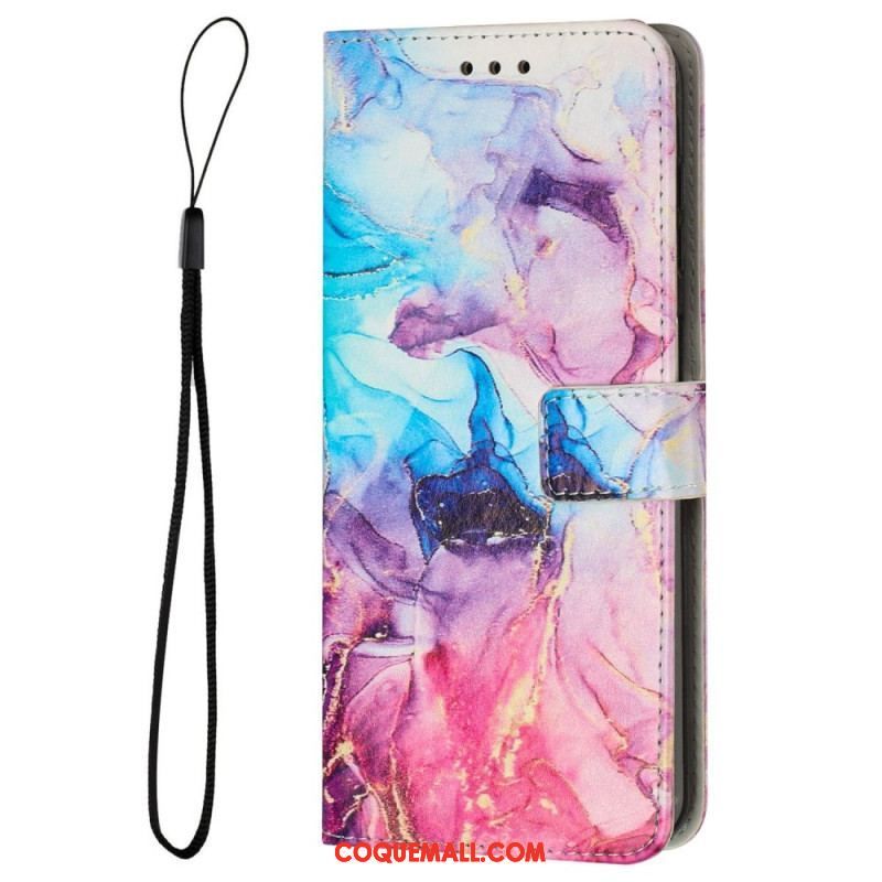 Housse Samsung Galaxy M13 Marbre avec Lanière