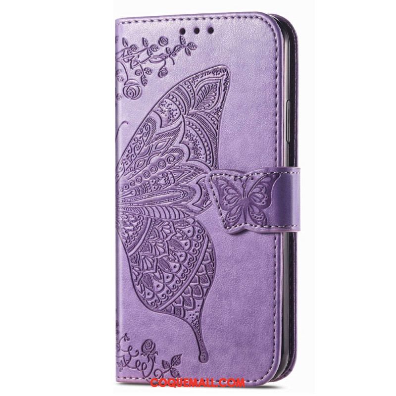 Housse Samsung Galaxy M13 Papillon Baroque