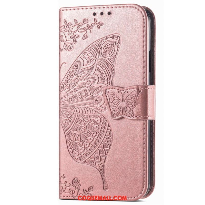 Housse Samsung Galaxy M13 Papillon Baroque