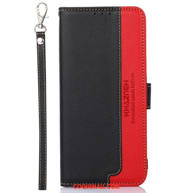 Housse Samsung Galaxy M13 Style Litchi RFID KHAZNEH