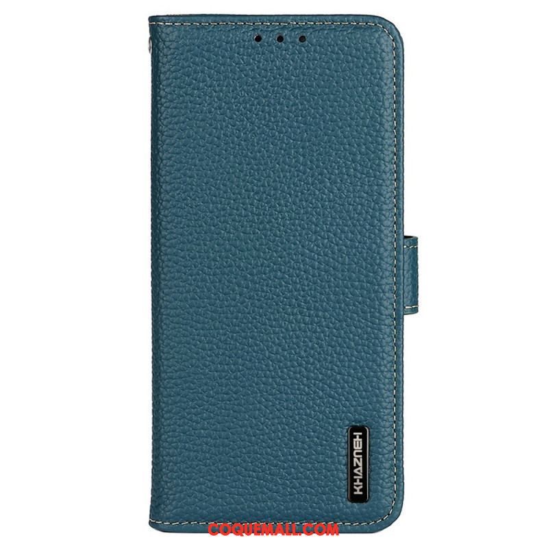 Housse Samsung Galaxy M23 5G Cuir Litchi Véritable KHAZNEH