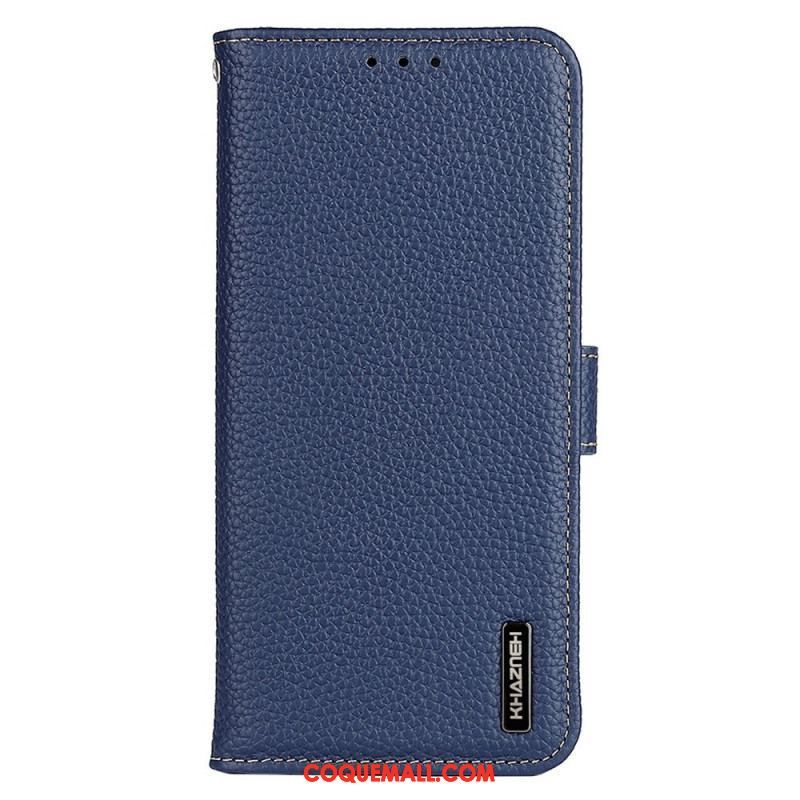 Housse Samsung Galaxy M23 5G Cuir Litchi Véritable KHAZNEH