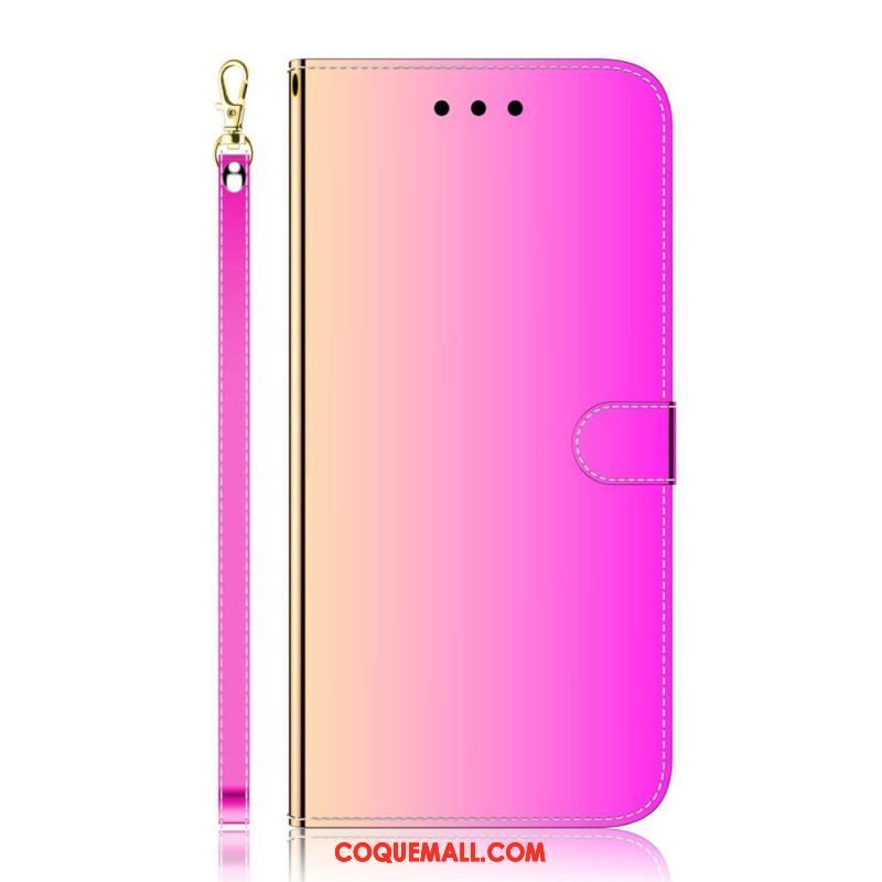 Housse Samsung Galaxy M32 Simili Cuir Couverture Miroir