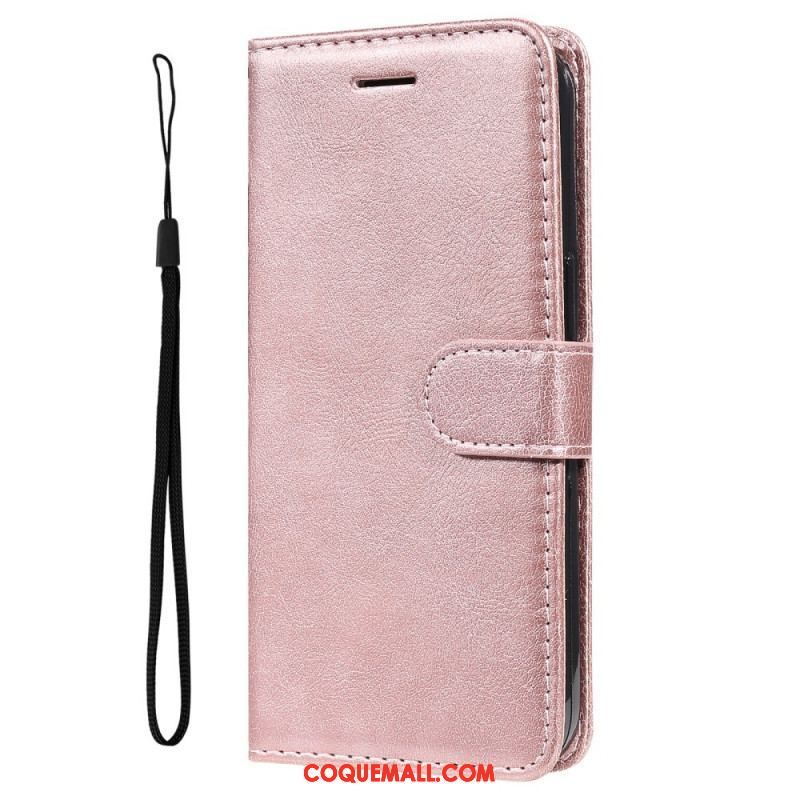 Housse Samsung Galaxy M52 5G Cuir Mat à Lanière