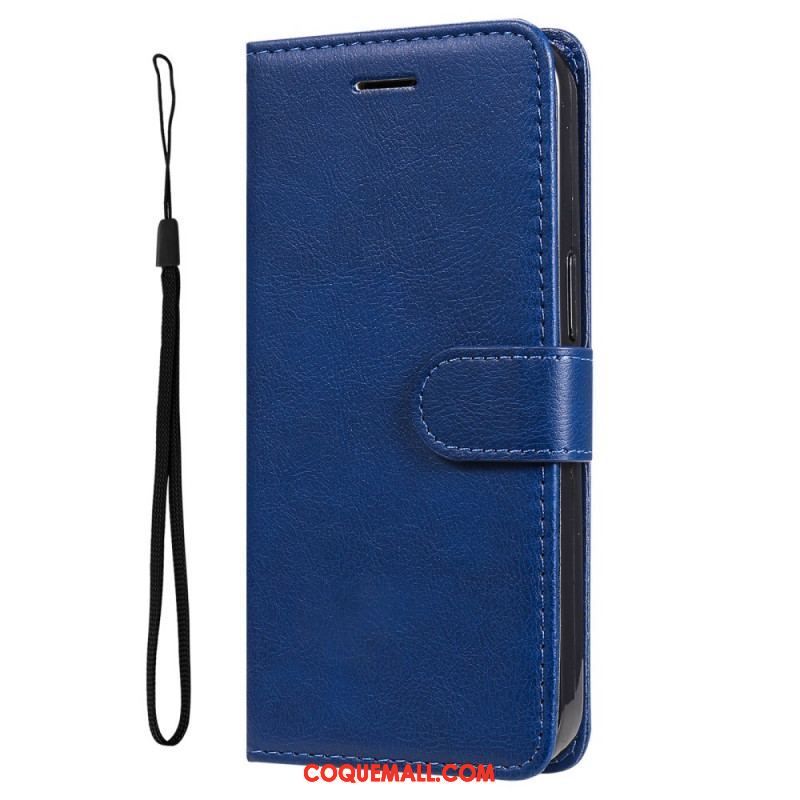 Housse Samsung Galaxy M52 5G Cuir Mat à Lanière