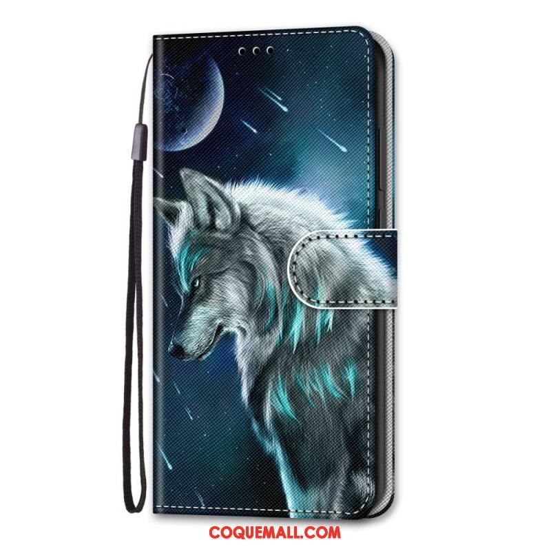 Housse Samsung Galaxy M53 5G Loup à Lanière